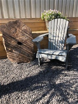 Mooie houte veranda stoel, kleur grijs.-tuinstoel-hout - 1