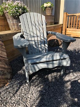 Mooie houte veranda stoel, kleur grijs.-tuinstoel-hout - 4