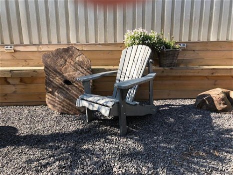 Mooie houte veranda stoel, kleur grijs.-tuinstoel-hout - 5