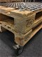 Prachtige pallethouten industriële tafel-4 zwenkwiel-rem - 4 - Thumbnail
