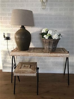 Wandtafel- Side-table Square zwart-zeer fraai-deco tafel - 0