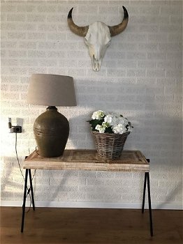 Wandtafel- Side-table Square zwart-zeer fraai-deco tafel - 1