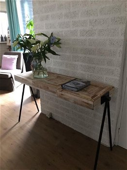 Wandtafel- Side-table Square zwart-zeer fraai-deco tafel - 6