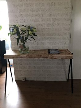 Wandtafel- Side-table Square zwart-zeer fraai-deco tafel - 7