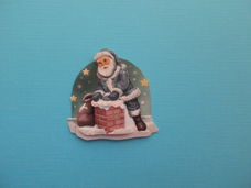 ka213 KERST Yvonne / kerstman bij schoorsteen