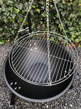 Grillpan met statief, lier, zweef BBQ, prachtige uitvoering - 7