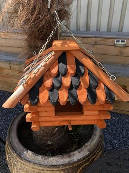 Lux houten vogelhuis, voederhuis om op te hangen-vogel - 1
