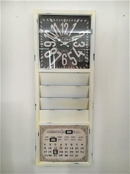 Alles in 1 wandklok + kranten rek en kalender-klok-krant - 3