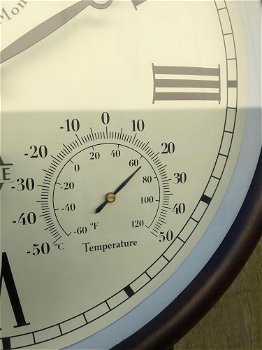Stationsklok, outdoor, tuin, klok met thermometer, hydro - 4