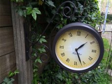 Tuin klok, tijd en temperatuur,zware metalen klok-klok