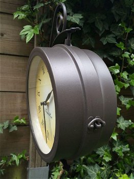 Tuin klok, tijd en temperatuur,zware metalen klok-klok - 3