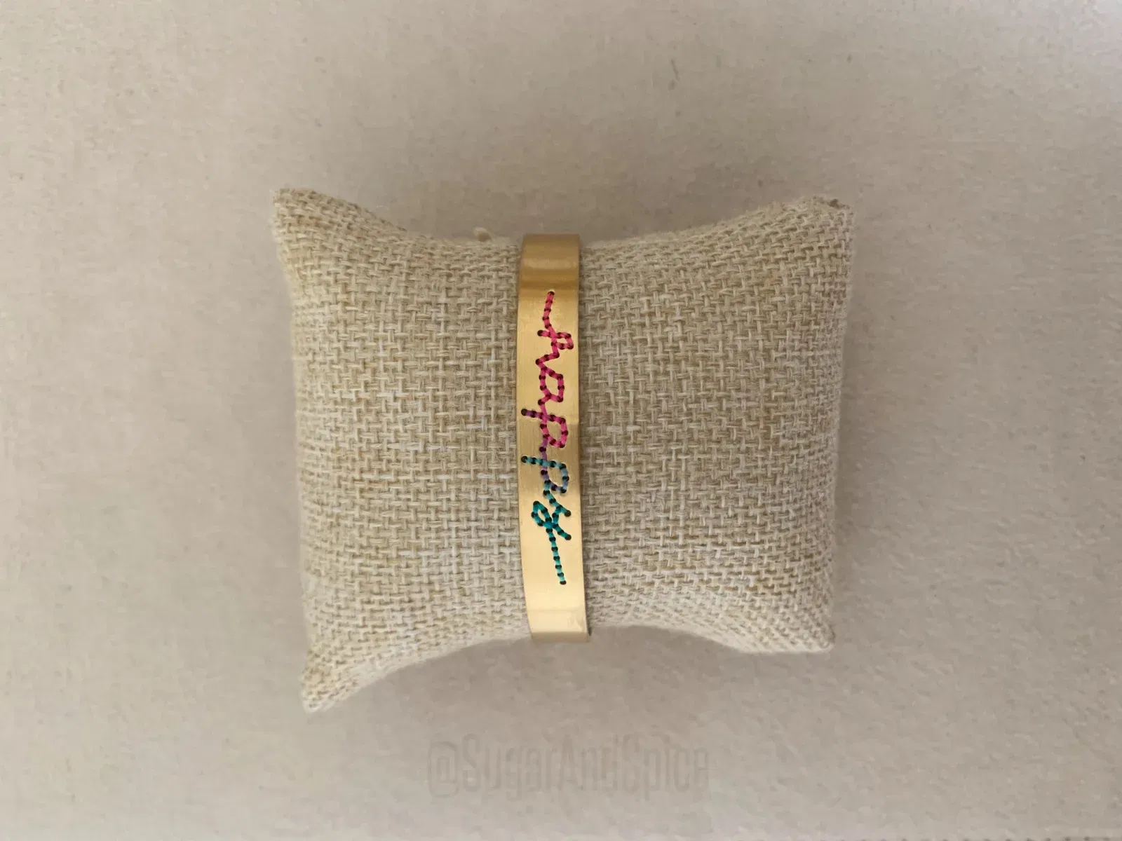Happy bangle cuff armband vergulde kwaliteit goud regenboog - nr. 1
