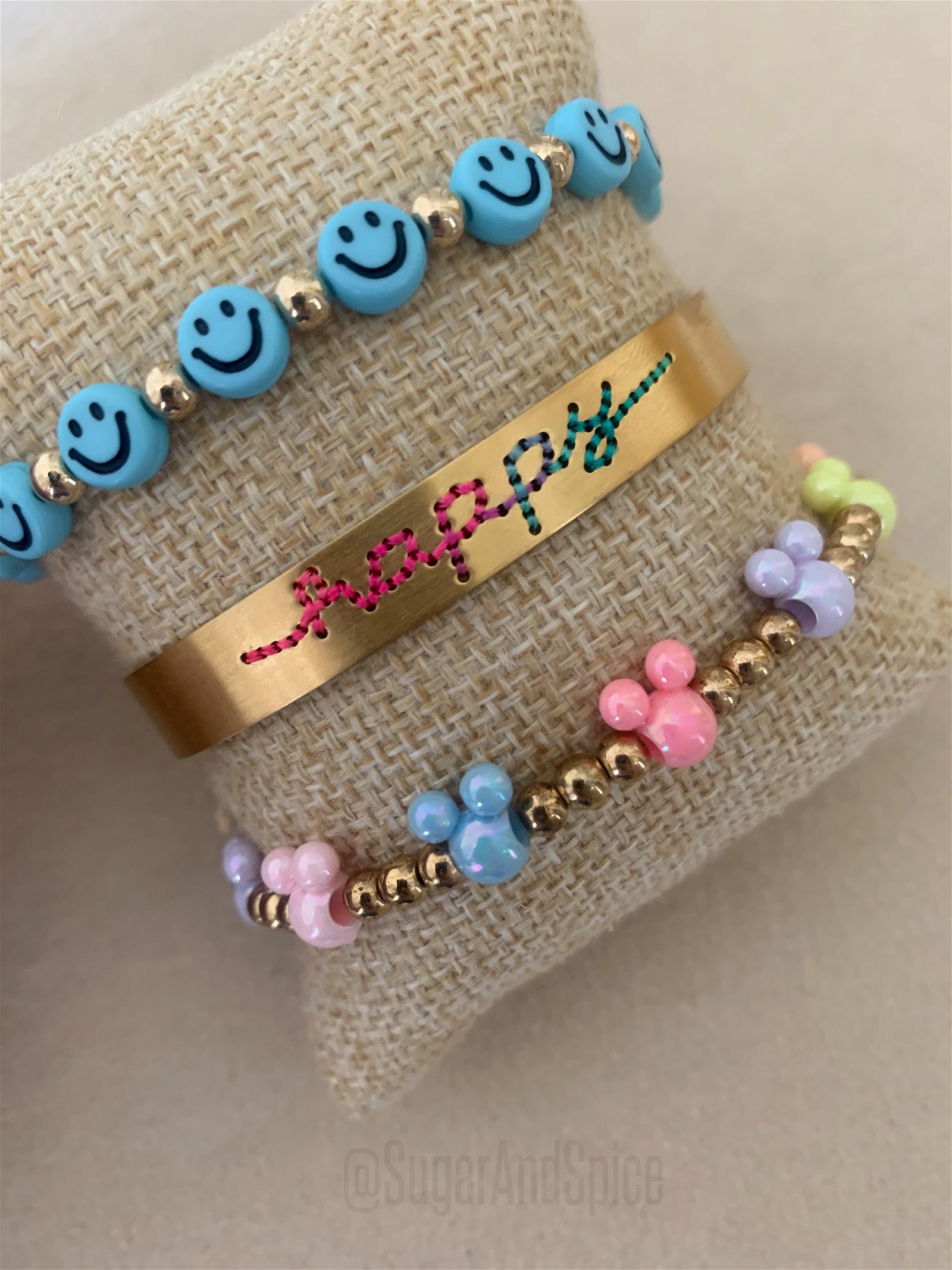 Happy bangle cuff armband vergulde kwaliteit goud regenboog - Afbeelding 4