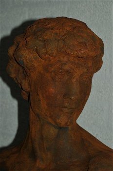 Sculptuur David, massief steen oxide,fraai -hoofd - 4