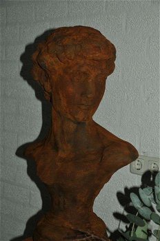 Sculptuur David, massief steen oxide,fraai -hoofd - 5