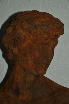 Sculptuur David, massief steen oxide,fraai -hoofd - 7