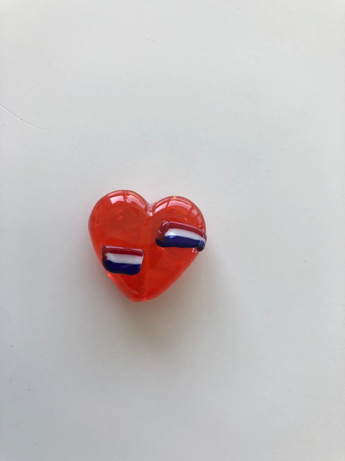 Handgemaakt hart van glas EK collectables vlaggetjes nieuw. - nr. 1
