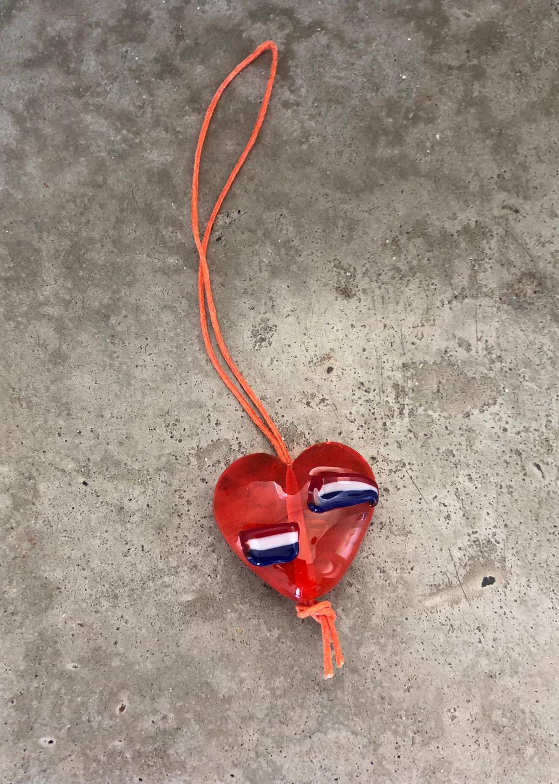 Handgemaakt hart van glas EK collectables vlaggetjes nieuw. - Afbeelding 2