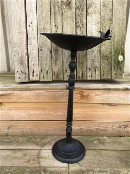 1 vogelbad met Hummingbird, gietijzer, antiek black-rust - 1