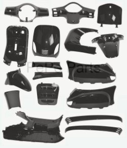 Kappenset Vespa China Imi Roma Agm Eagle Wing ZWART 17 delig