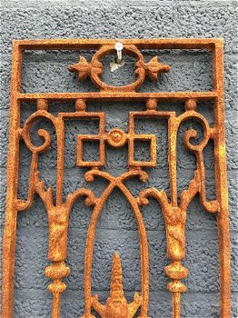 Cast iron deurraam rooster, wandornament, mooi smeed - 4