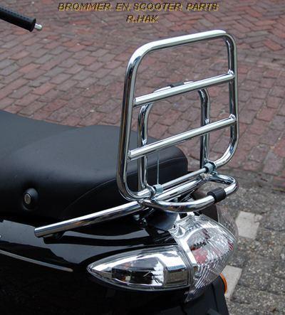Achterdrager drager opklapbaar Piaggio Fly Chroom NIEUW - Afbeelding 2