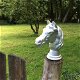 Decoratief paardenhoofd, gegoten aluminium-paard - 1 - Thumbnail