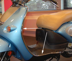 Valbeugel Beugelset Aprilia Mojito Voor Zijkant Chroom