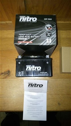 Accu Nitro 12v CHINA SCOOTERS Onderhoudsvrij 12v 6AH YTX7A-BS actie !