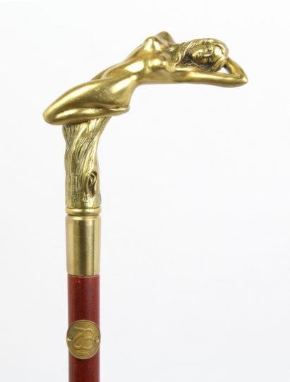 Wandelstok prachtig erotisch vrouwelijk bronzen handvat - nr. 1