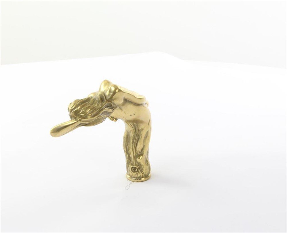 Wandelstok prachtig erotisch vrouwelijk bronzen handvat - Afbeelding 4
