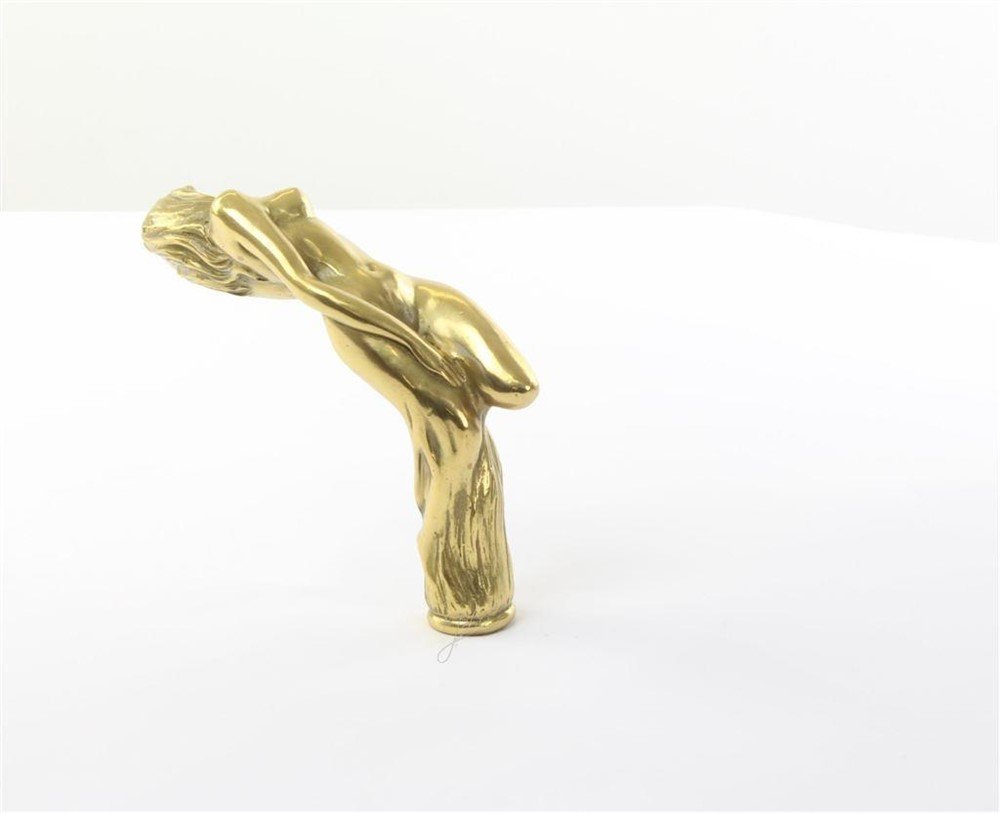 Wandelstok prachtig erotisch vrouwelijk bronzen handvat - Afbeelding 6