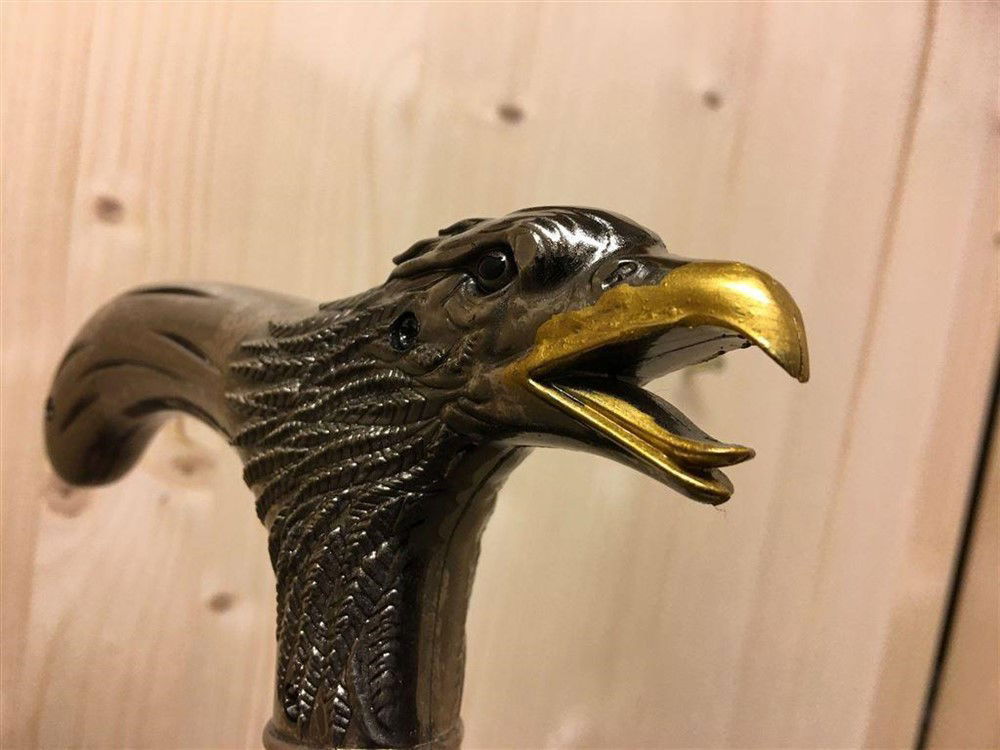 Uniek: wandelstok alu- chrome-nikkel adelaarhandvat - Afbeelding 4