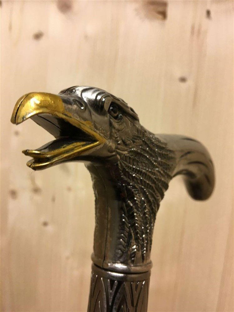 Uniek: wandelstok alu- chrome-nikkel adelaarhandvat - Afbeelding 7