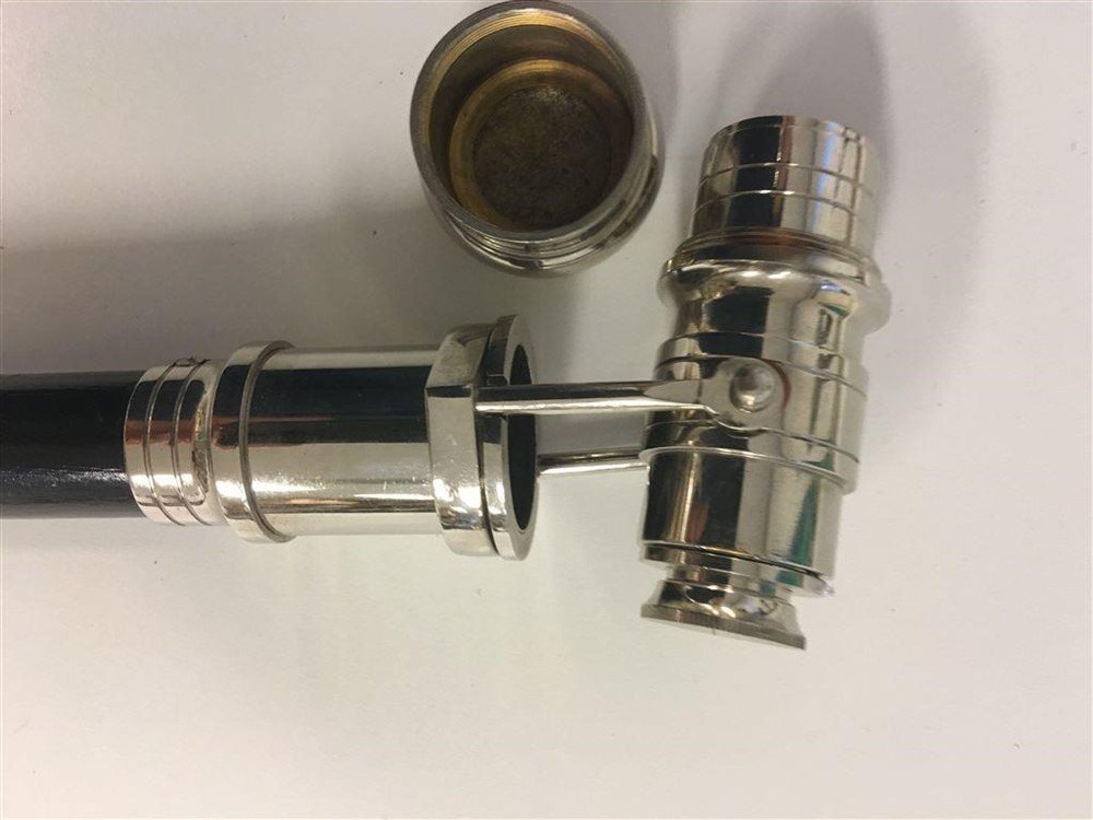 Wandelstok met verrekijker chrome-nikkel in het handvat - Afbeelding 2