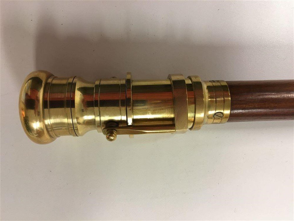 Wandelstok met verrekijker in de handgreep, messing - Afbeelding 4