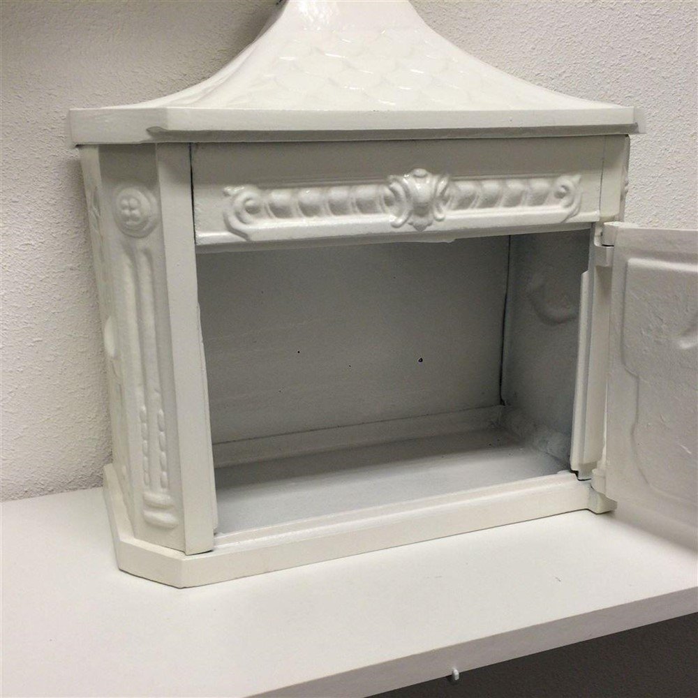 Wand brievenbus vervaardigd uit gegoten aluminium wit - Afbeelding 4