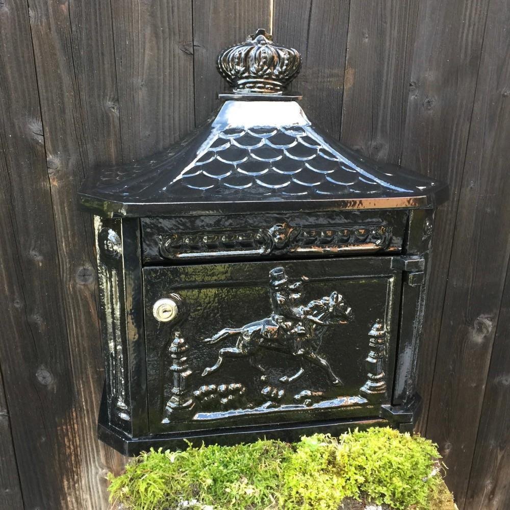 Nostalgische mailbox, postbus, weerbestendige zwart alu. - nr. 1
