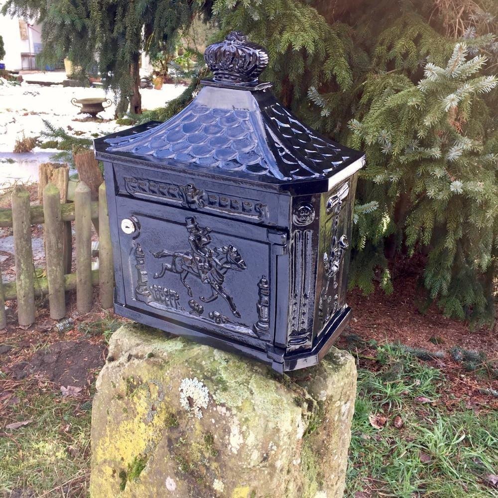 Nostalgische mailbox, postbus, weerbestendige zwart alu. - Afbeelding 3