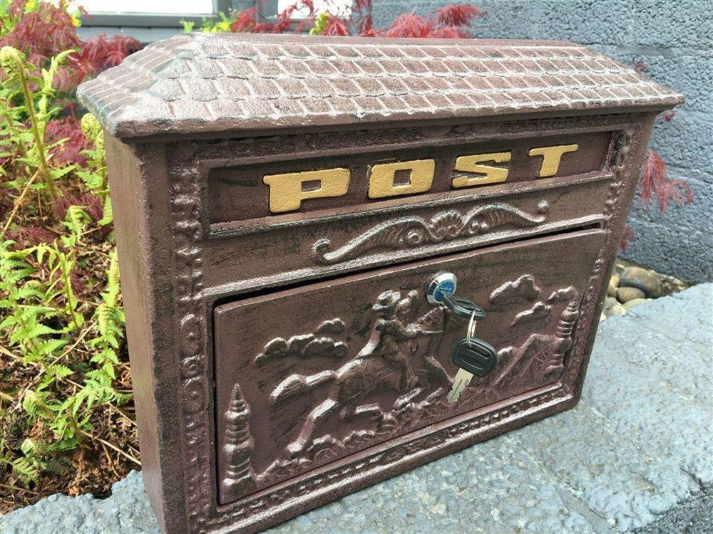 Postbus aluminium klassiek bruin. - Afbeelding 2