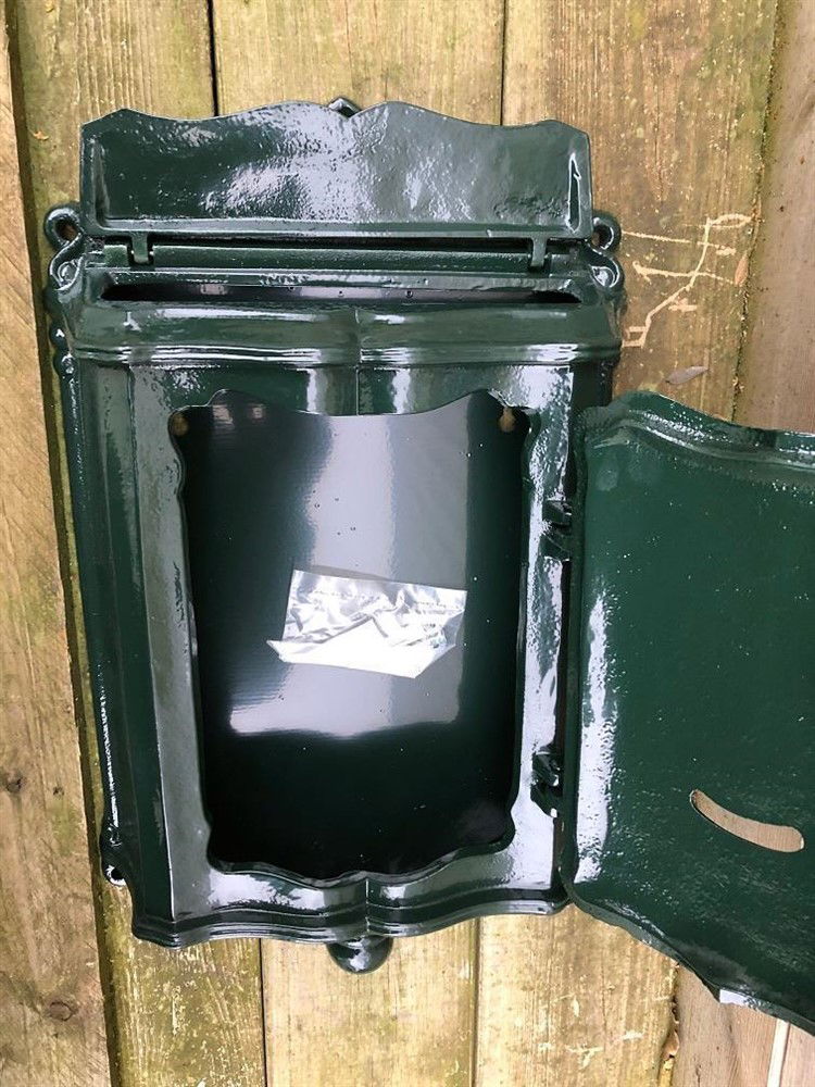 Brievenbus, aluminium-kleur groen en letters POST, fraai - Afbeelding 5