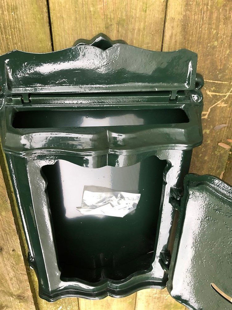Brievenbus, aluminium-kleur groen en letters POST, fraai - Afbeelding 6