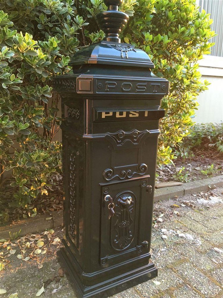 Staande postzuil aluminium, groen, topkwaliteit - nr. 1