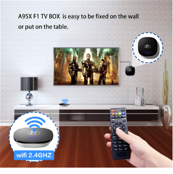 A95X F1 Amlogic S905W Android 4K TV Box 2GB/16GB with IR Receiver WiFi LAN HDMI KODI 17.6 - 1
