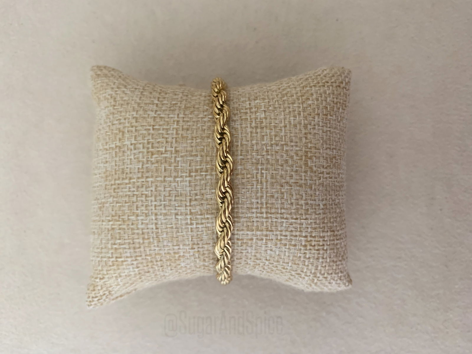 Chunky gouden koord armband verguld voor smalle pols - nr. 1
