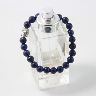 Lapis Lazuli armband met zilverkleurige Boeddhakraal - 1