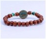 Armband uit Nepal met Mantra en houten kralen - 1 - Thumbnail