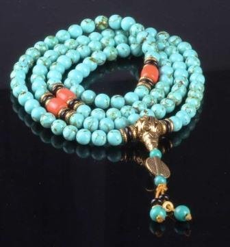 Fraai versierde mala armband van Turkoois - Afbeelding 2