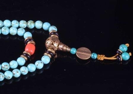 Fraai versierde mala armband van Turkoois - Afbeelding 3