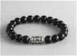 Tibetaanse armband van zwarte Onyx met gebedsmolen - 0 - Thumbnail